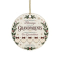Grandparents Blessings Ceramic Ornament | Family Grandchildren Hearts