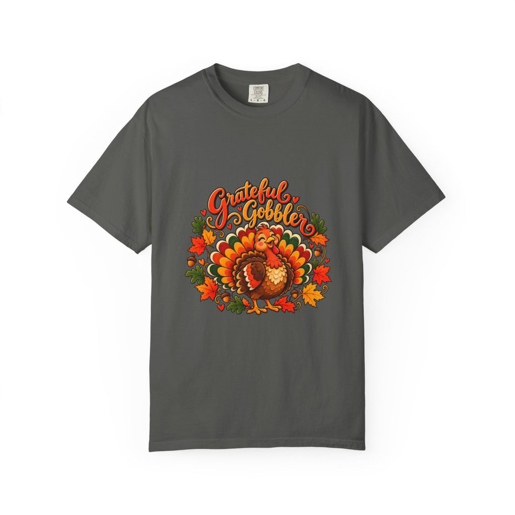 Grateful Gobbler Turkey T-shirt | Thanksgiving Fall Leaves