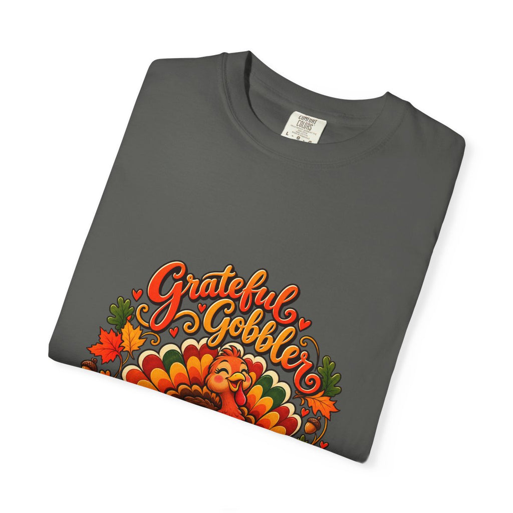 Grateful Gobbler Turkey T-shirt | Thanksgiving Fall Leaves