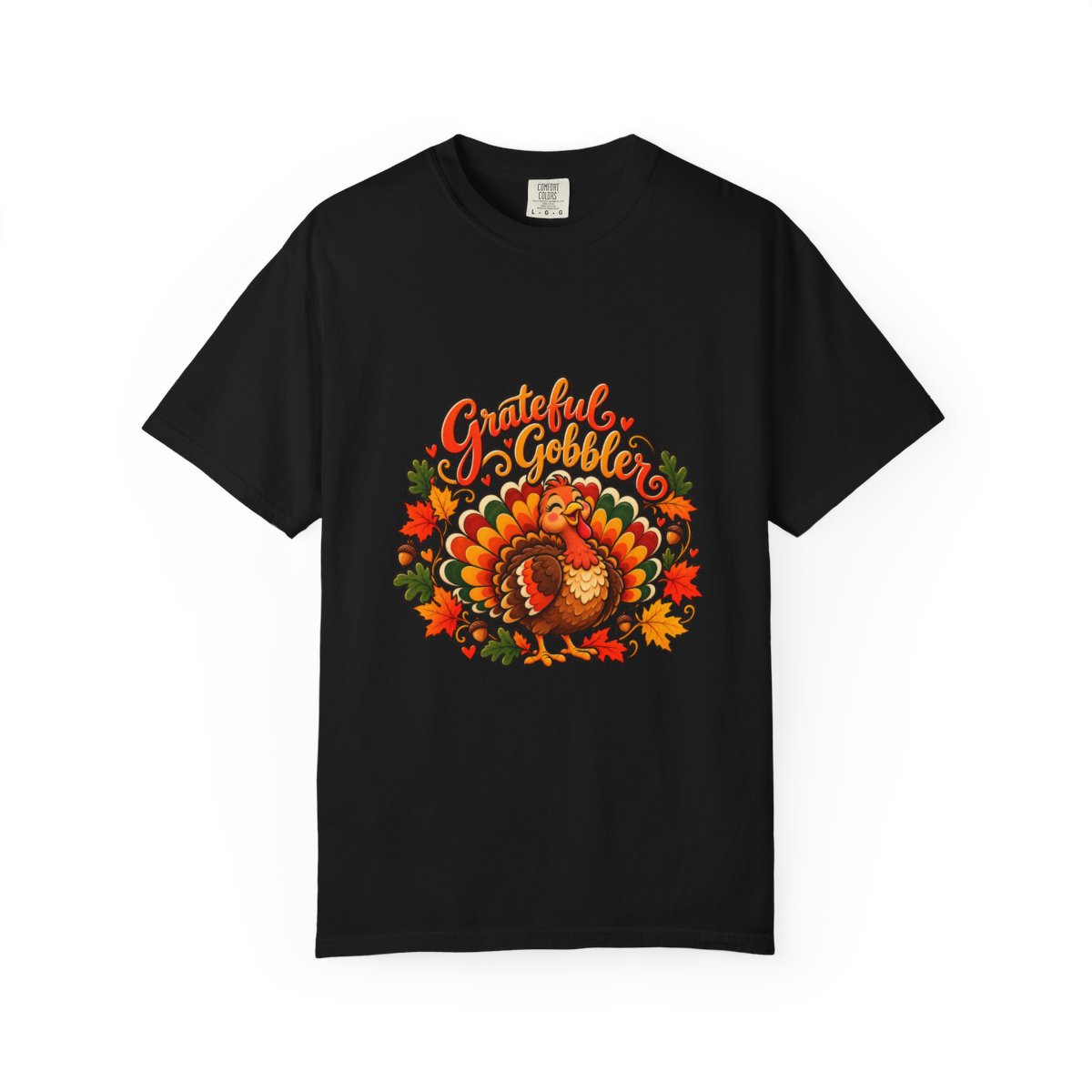 Grateful Gobbler Turkey T-shirt | Thanksgiving Fall Leaves