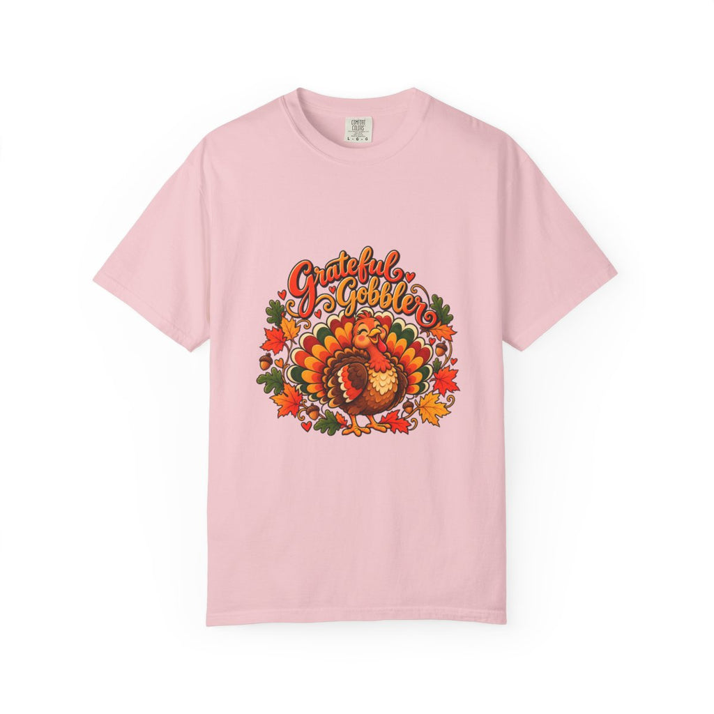 Grateful Gobbler Turkey T-shirt | Thanksgiving Fall Leaves