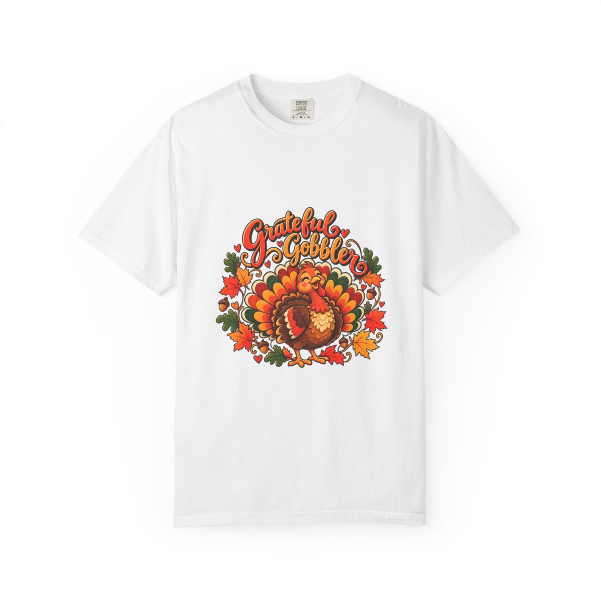 Grateful Gobbler Turkey T-shirt | Thanksgiving Fall Leaves