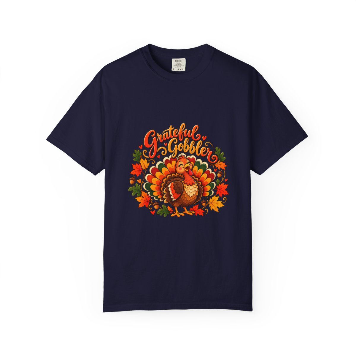 Grateful Gobbler Turkey T-shirt | Thanksgiving Fall Leaves