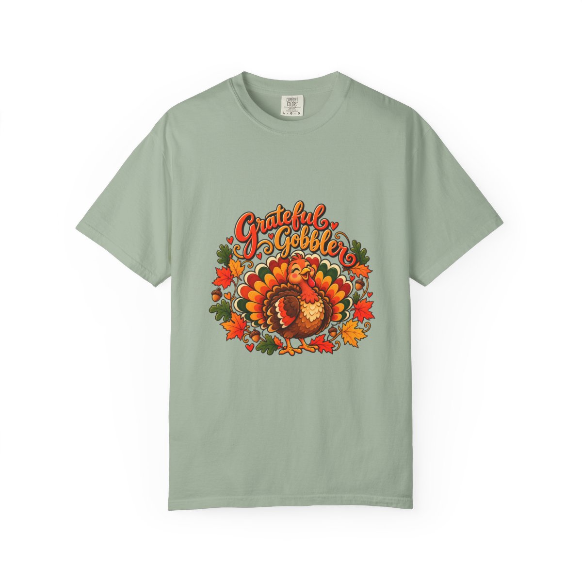 Grateful Gobbler Turkey T-shirt | Thanksgiving Fall Leaves