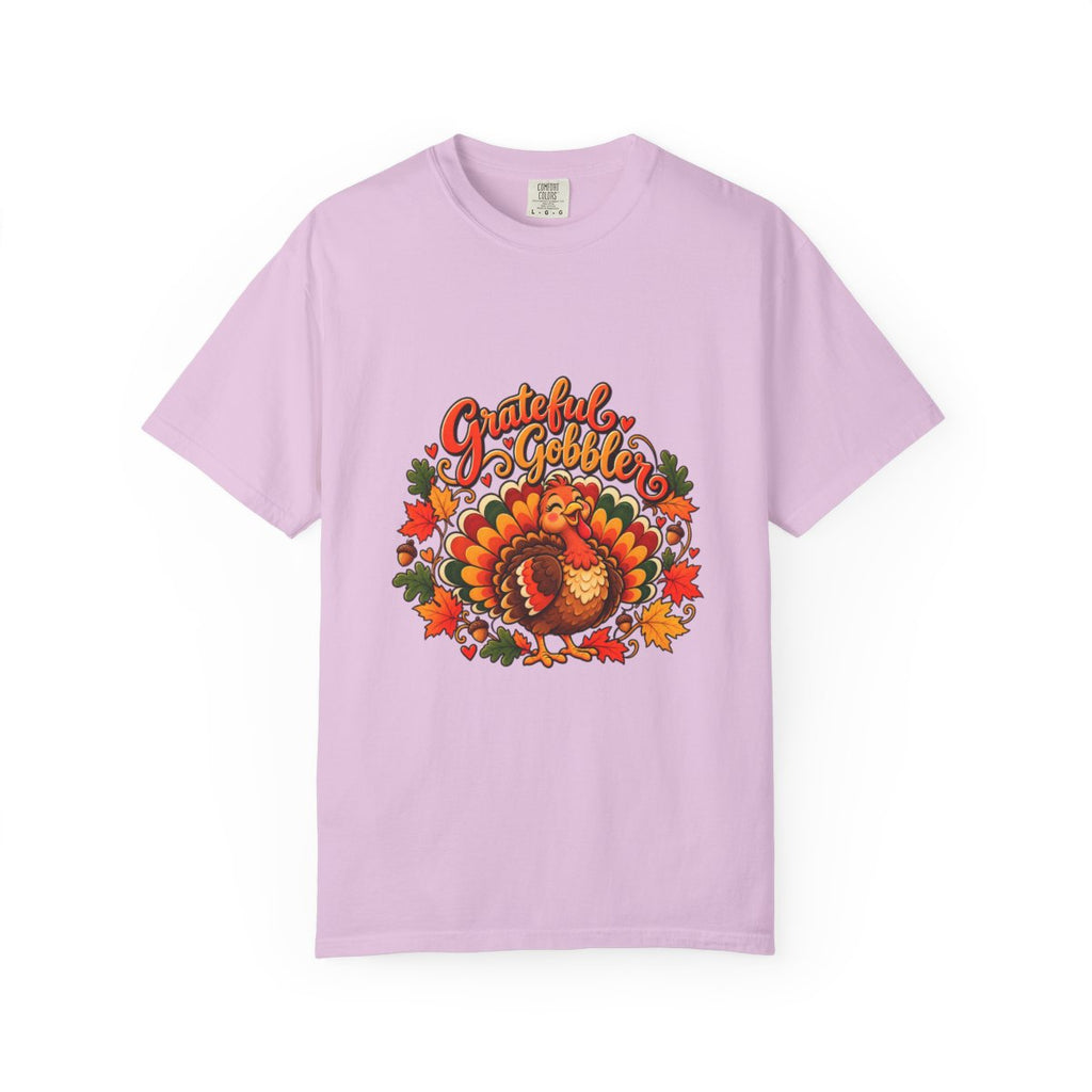 Grateful Gobbler Turkey T-shirt | Thanksgiving Fall Leaves