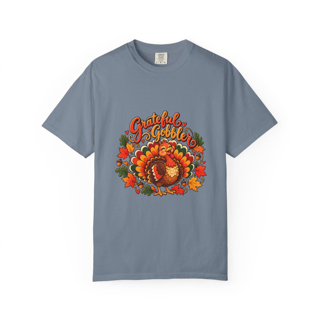 Grateful Gobbler Turkey T-shirt | Thanksgiving Fall Leaves