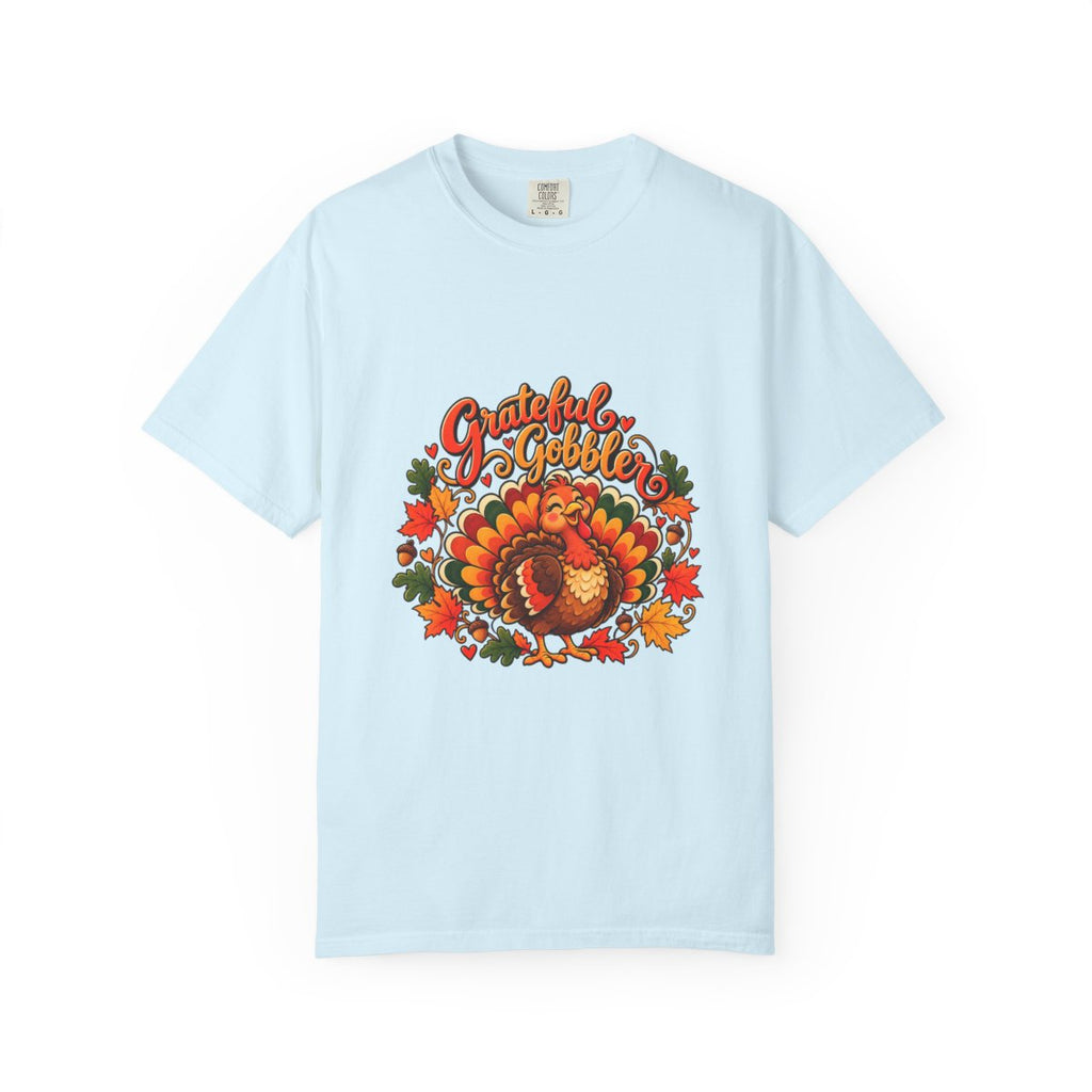 Grateful Gobbler Turkey T-shirt | Thanksgiving Fall Leaves