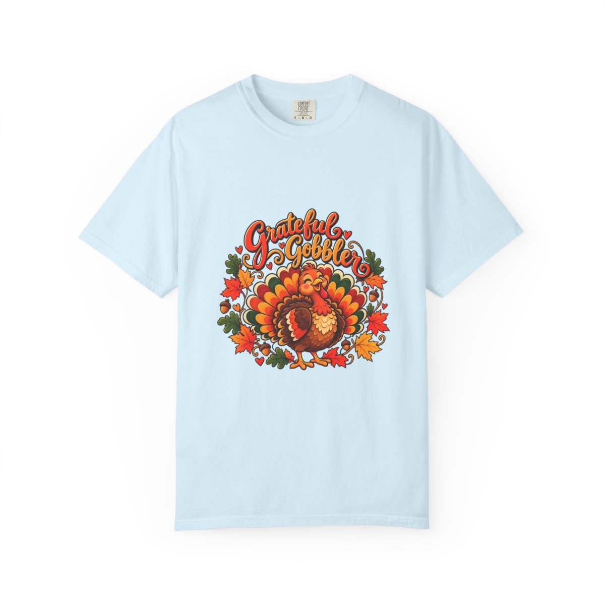 Grateful Gobbler Turkey T-shirt | Thanksgiving Fall Leaves