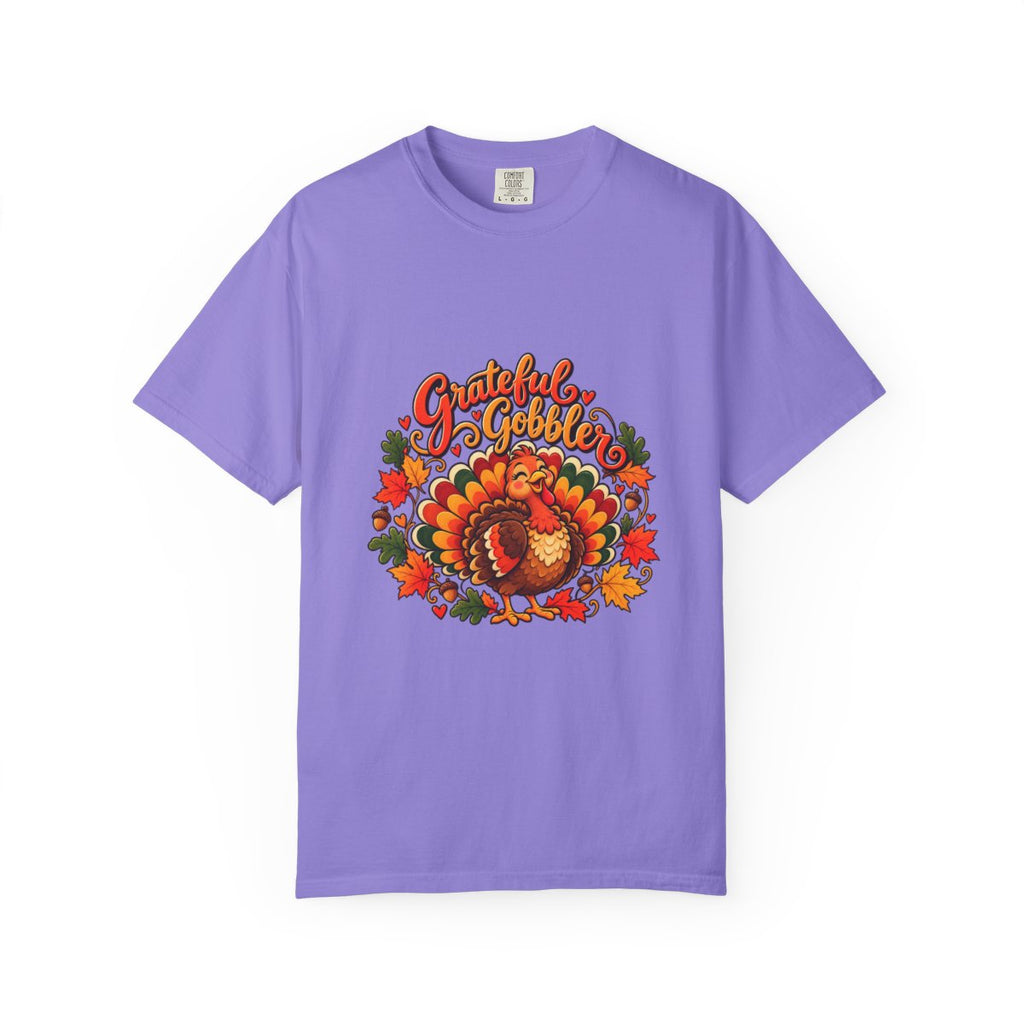 Grateful Gobbler Turkey T-shirt | Thanksgiving Fall Leaves