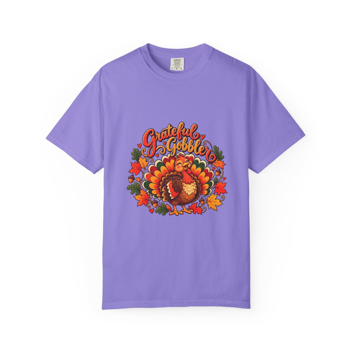 Grateful Gobbler Turkey T-shirt | Thanksgiving Fall Leaves