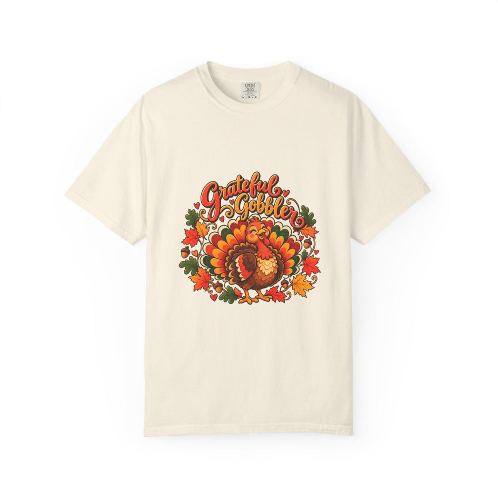 Grateful Gobbler Turkey T-shirt | Thanksgiving Fall Leaves