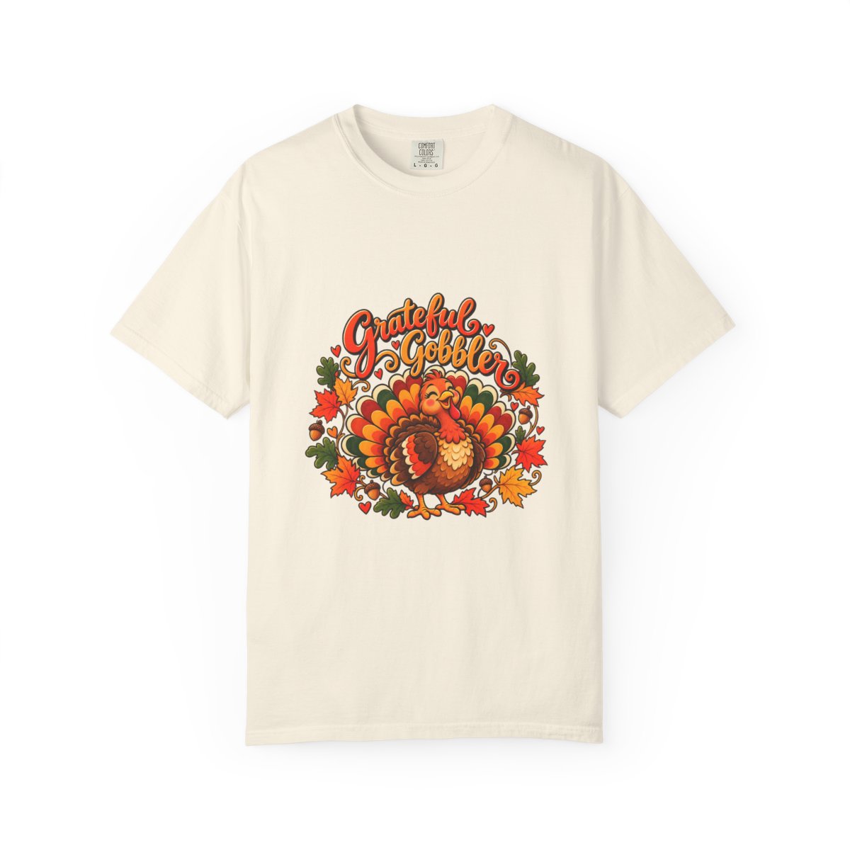 Grateful Gobbler Turkey T-shirt | Thanksgiving Fall Leaves