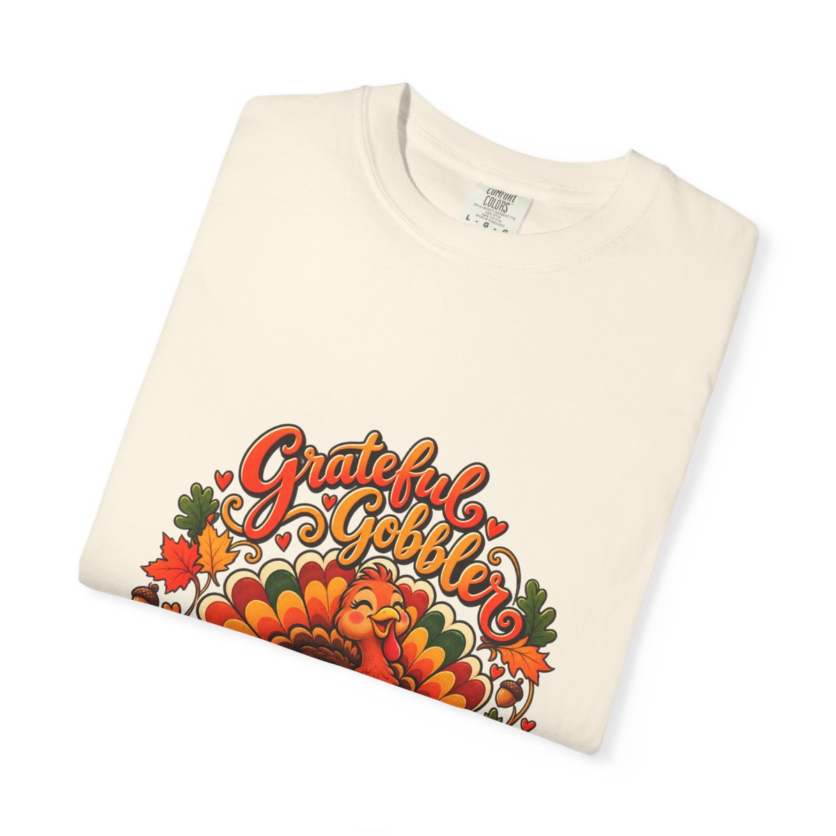 Grateful Gobbler Turkey T-shirt | Thanksgiving Fall Leaves