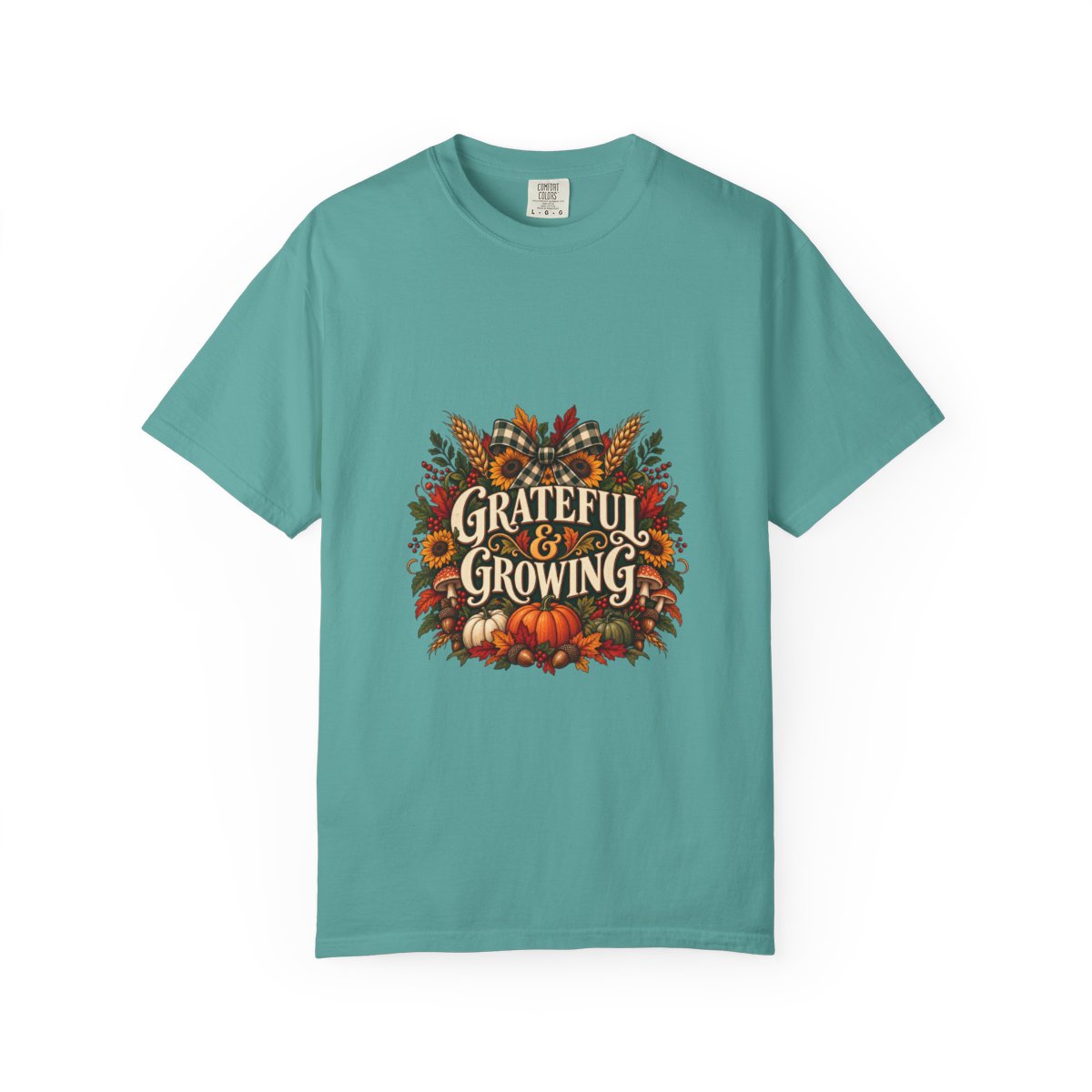 Grateful & Growing T-shirt | Autumn Pumpkin Fall Floral Harvest Tee