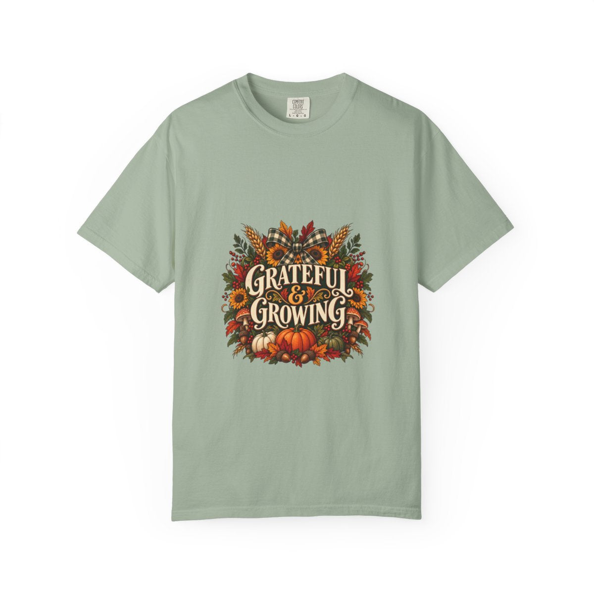 Grateful & Growing T-shirt | Autumn Pumpkin Fall Floral Harvest Tee