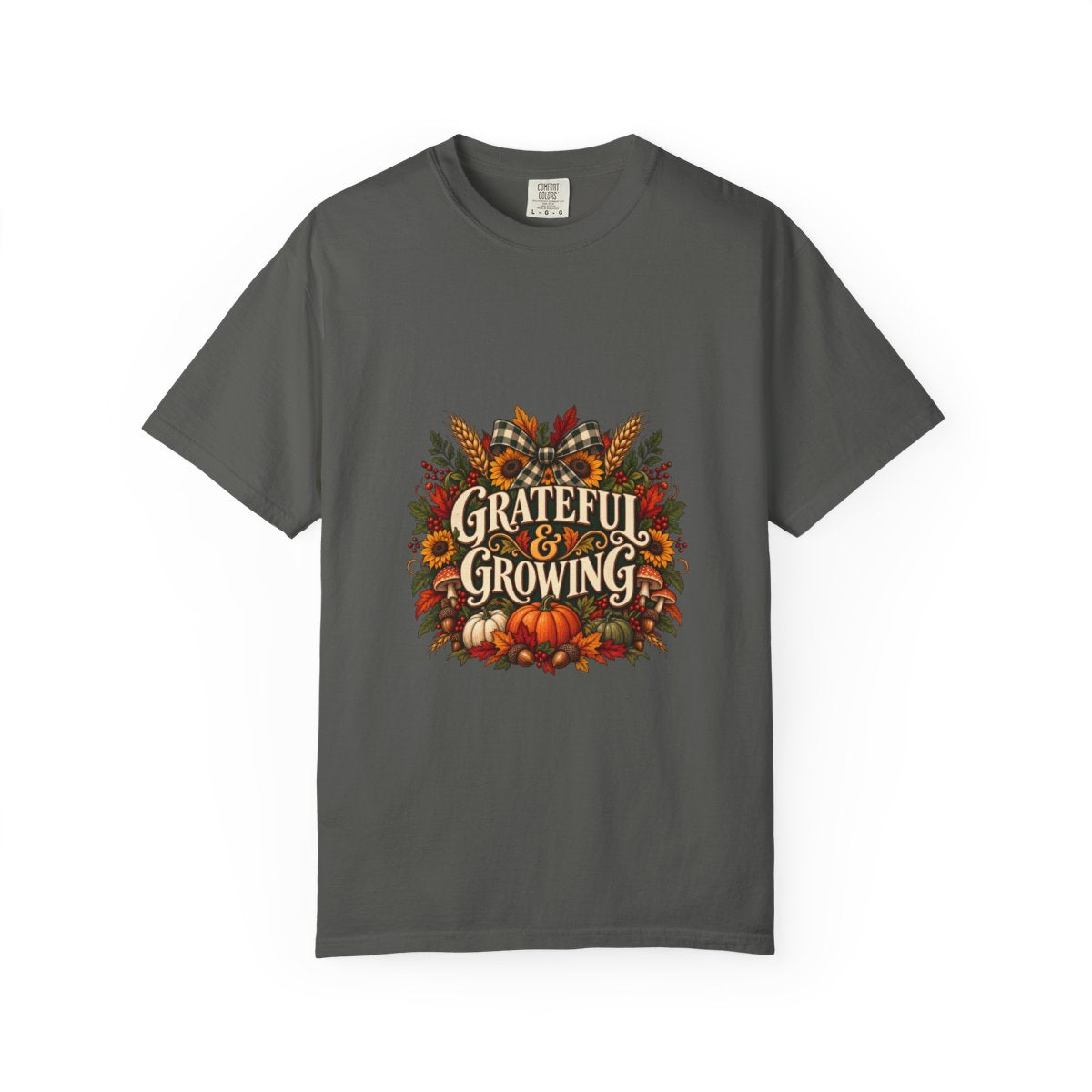 Grateful & Growing T-shirt | Autumn Pumpkin Fall Floral Harvest Tee