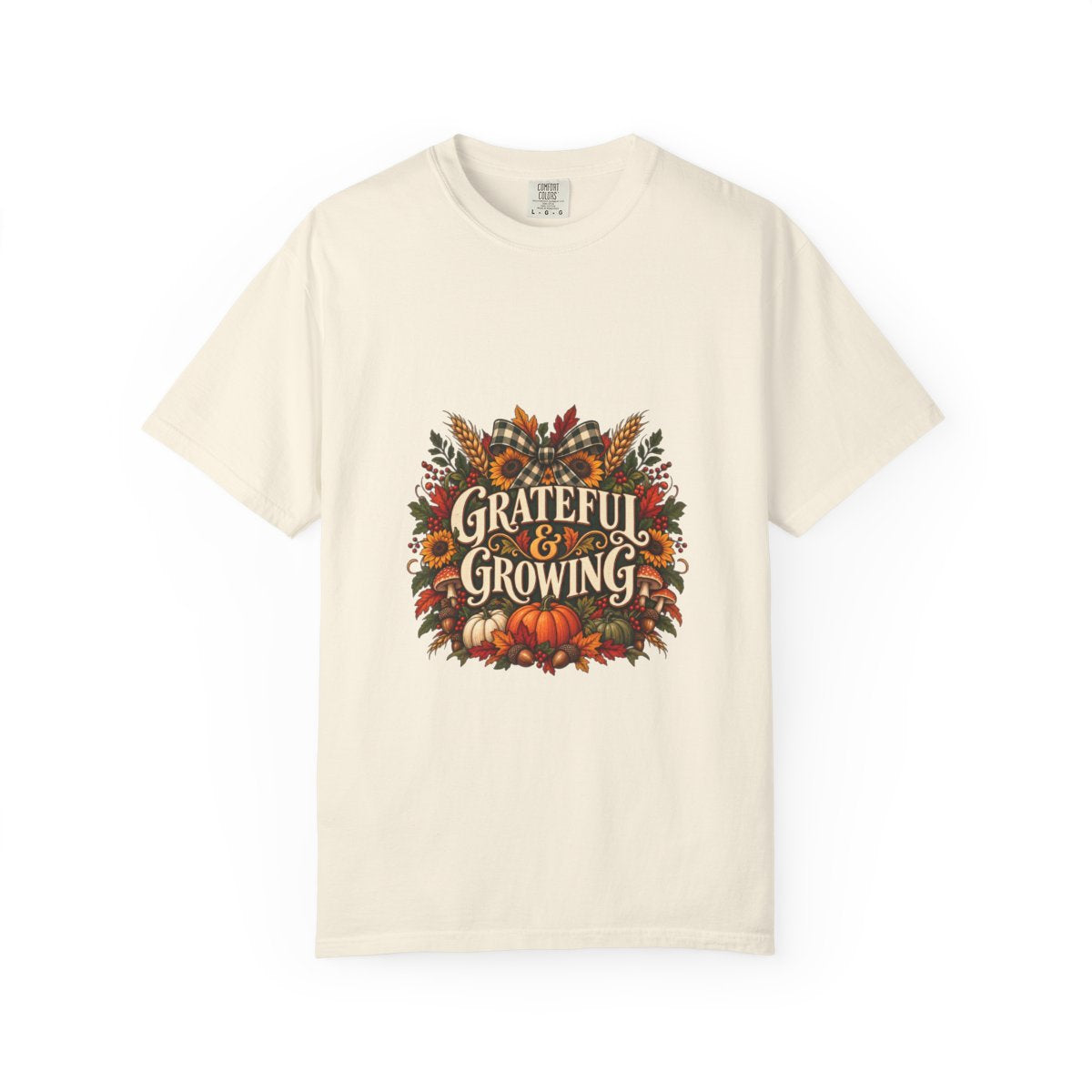 Grateful & Growing T-shirt | Autumn Pumpkin Fall Floral Harvest Tee