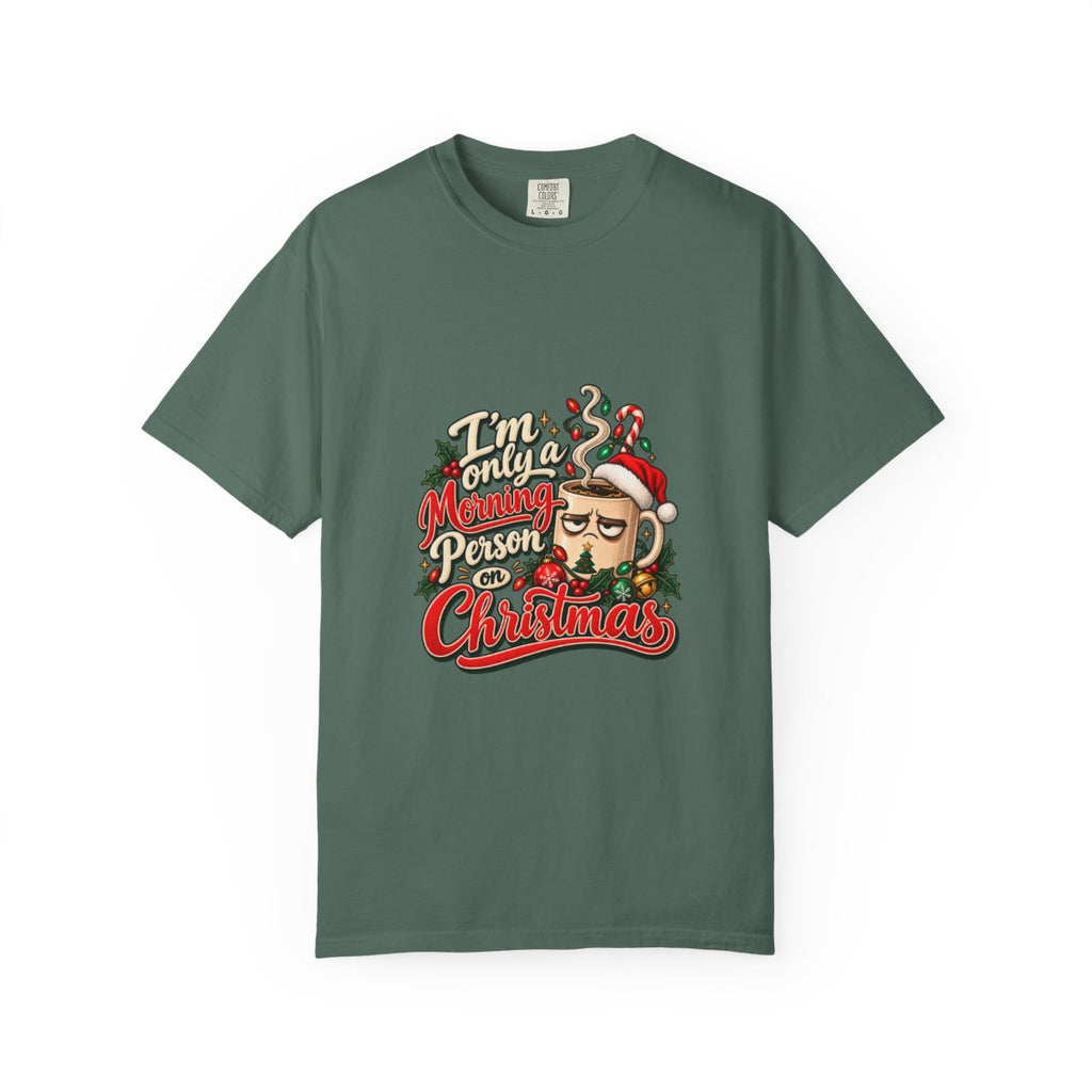 Grumpy Santa Beard Illustration T-Shirt | 'I'm Only A Morning Person On Christmas'