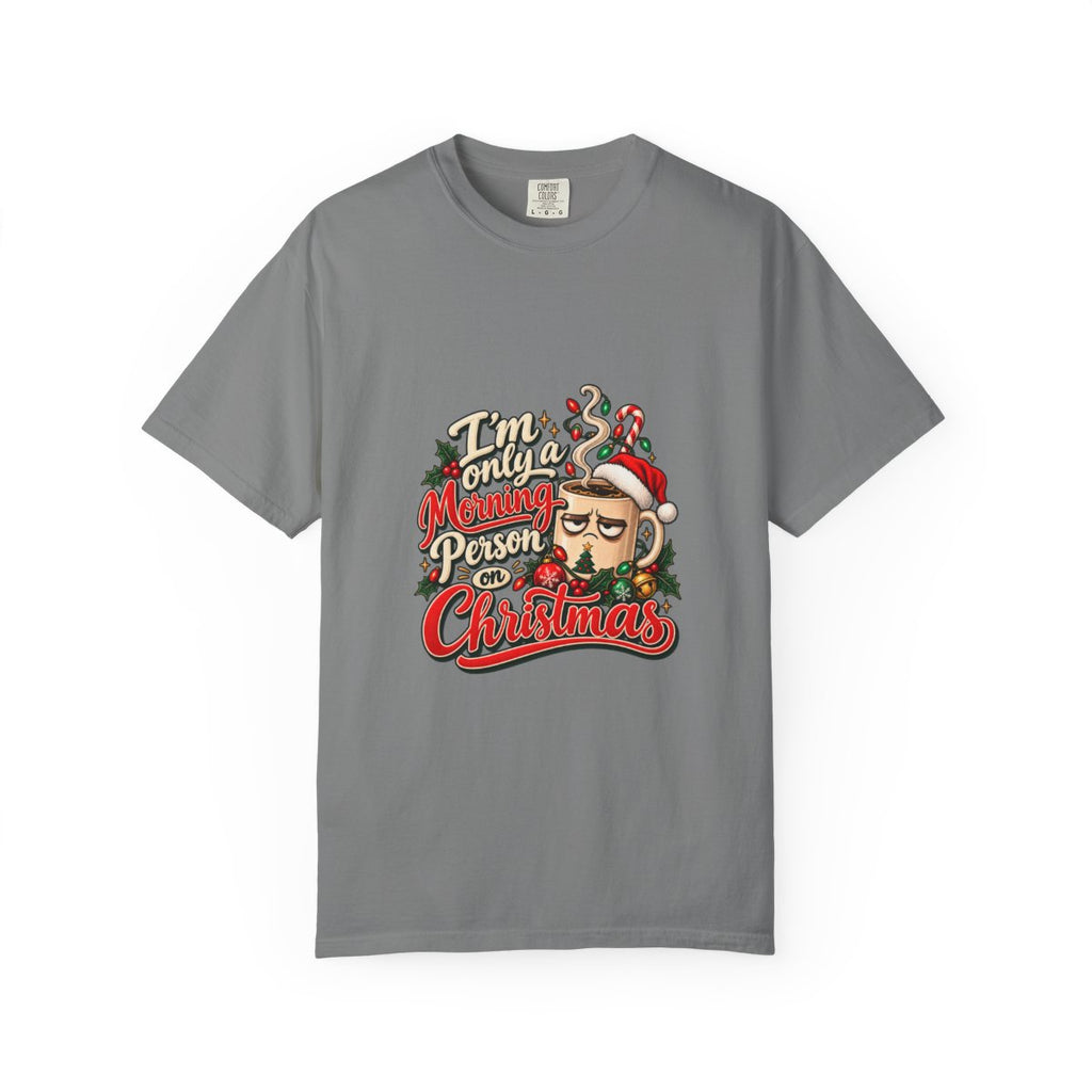 Grumpy Santa Beard Illustration T-Shirt | 'I'm Only A Morning Person On Christmas'