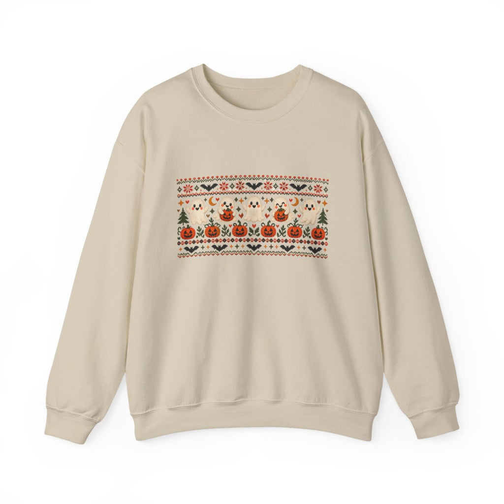 Halloween Pumpkin Pattern Sweatshirt | Cute Spooky Sweater Design