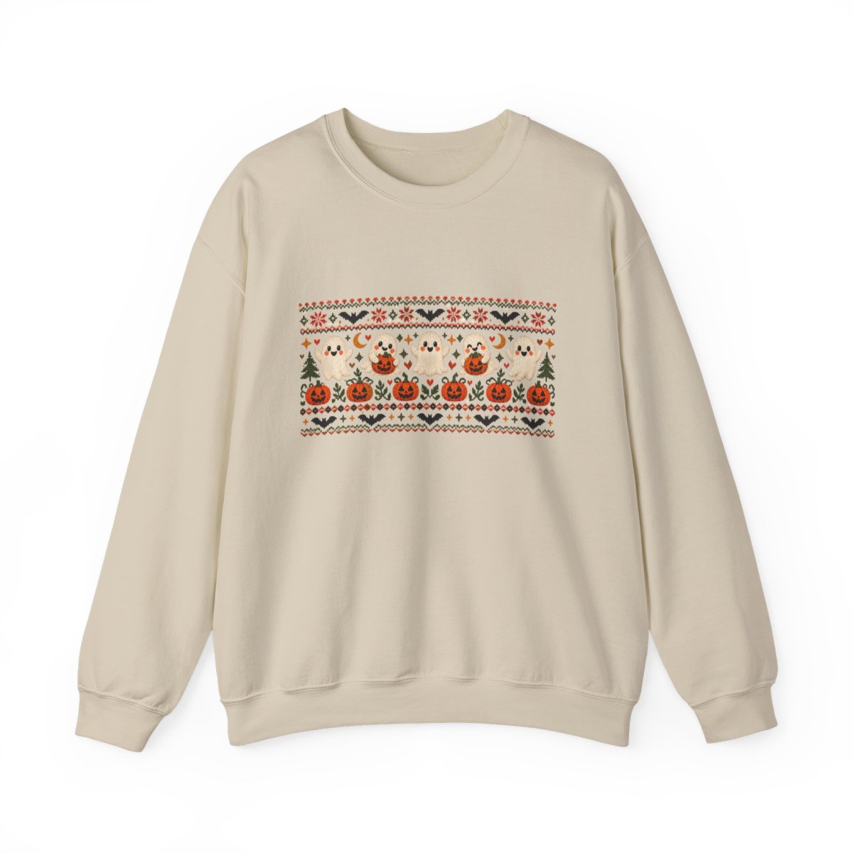 Halloween Pumpkin Pattern Sweatshirt | Cute Spooky Sweater Design