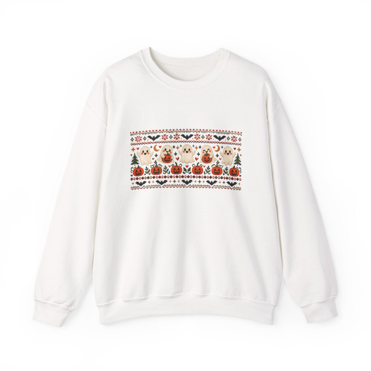 Halloween Pumpkin Pattern Sweatshirt | Cute Spooky Sweater Design
