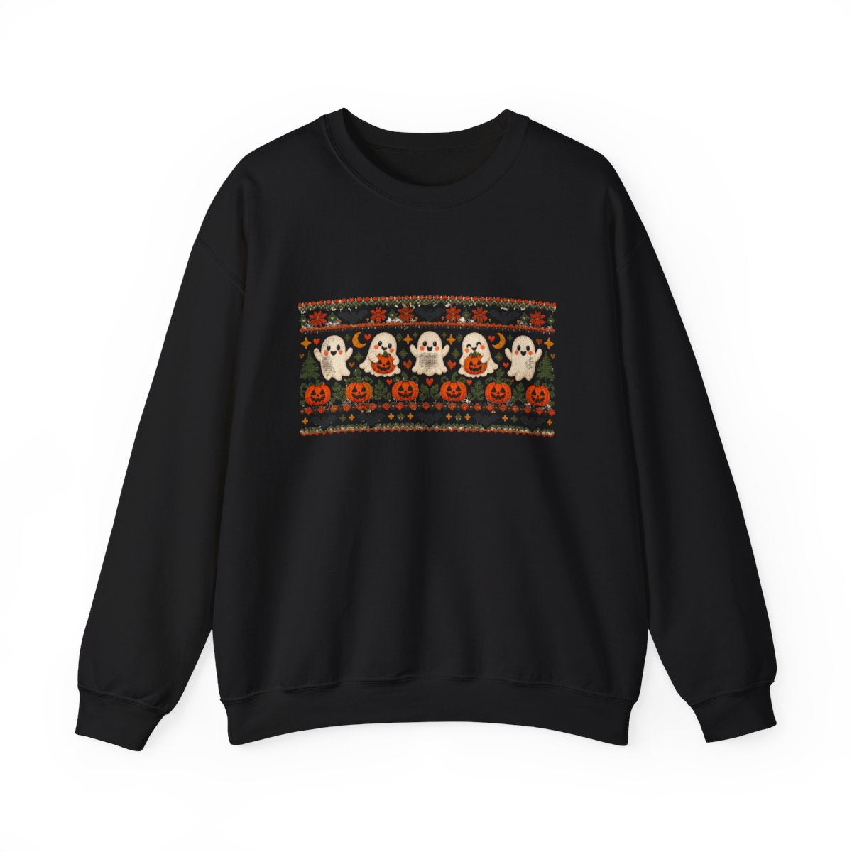 Halloween Pumpkin Pattern Sweatshirt | Cute Spooky Sweater Design