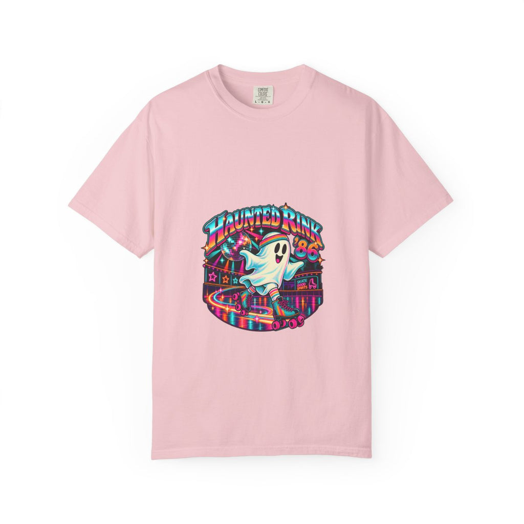 Haunted Rink '86 Retro Halloween T-Shirt | Ghost Roller Skating 80s Neon Rink Graphic Tee, Disco Skate Gift