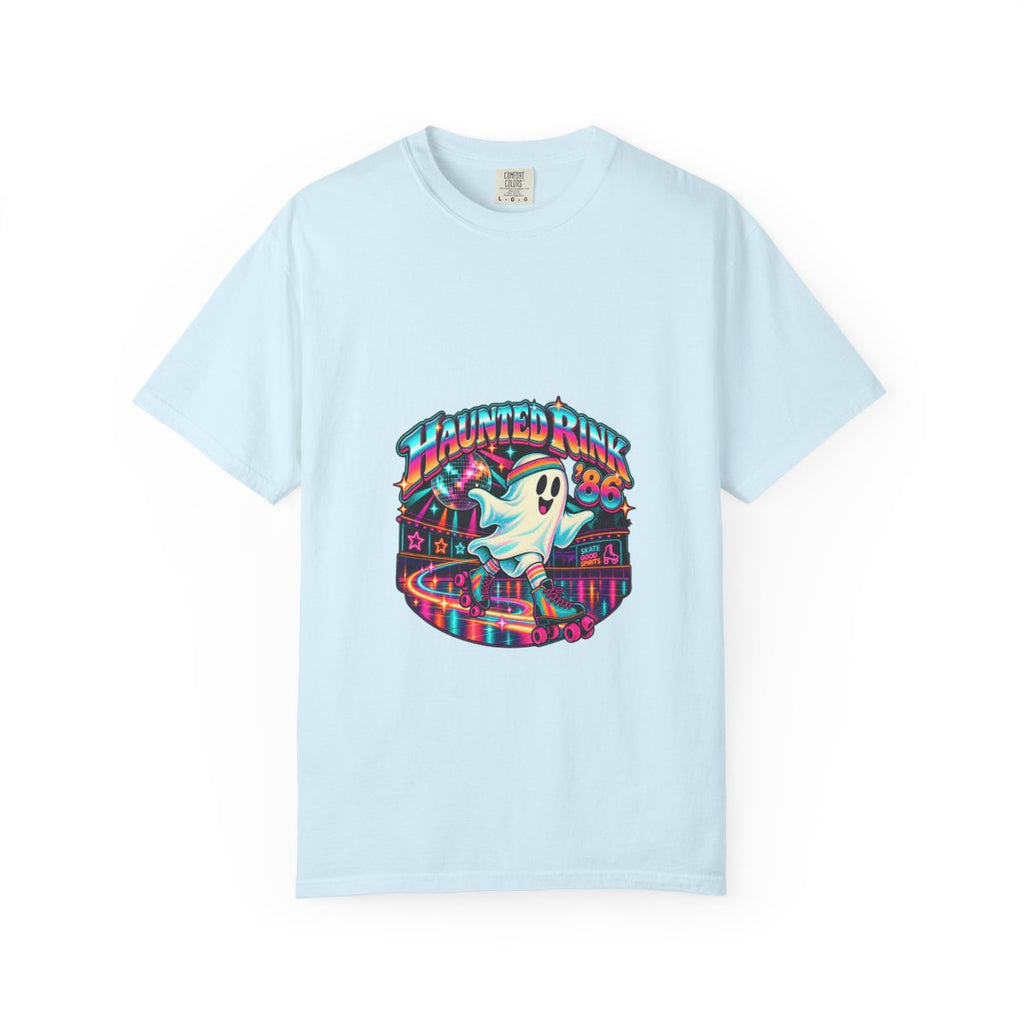 Haunted Rink '86 Retro Halloween T-Shirt | Ghost Roller Skating 80s Neon Rink Graphic Tee, Disco Skate Gift