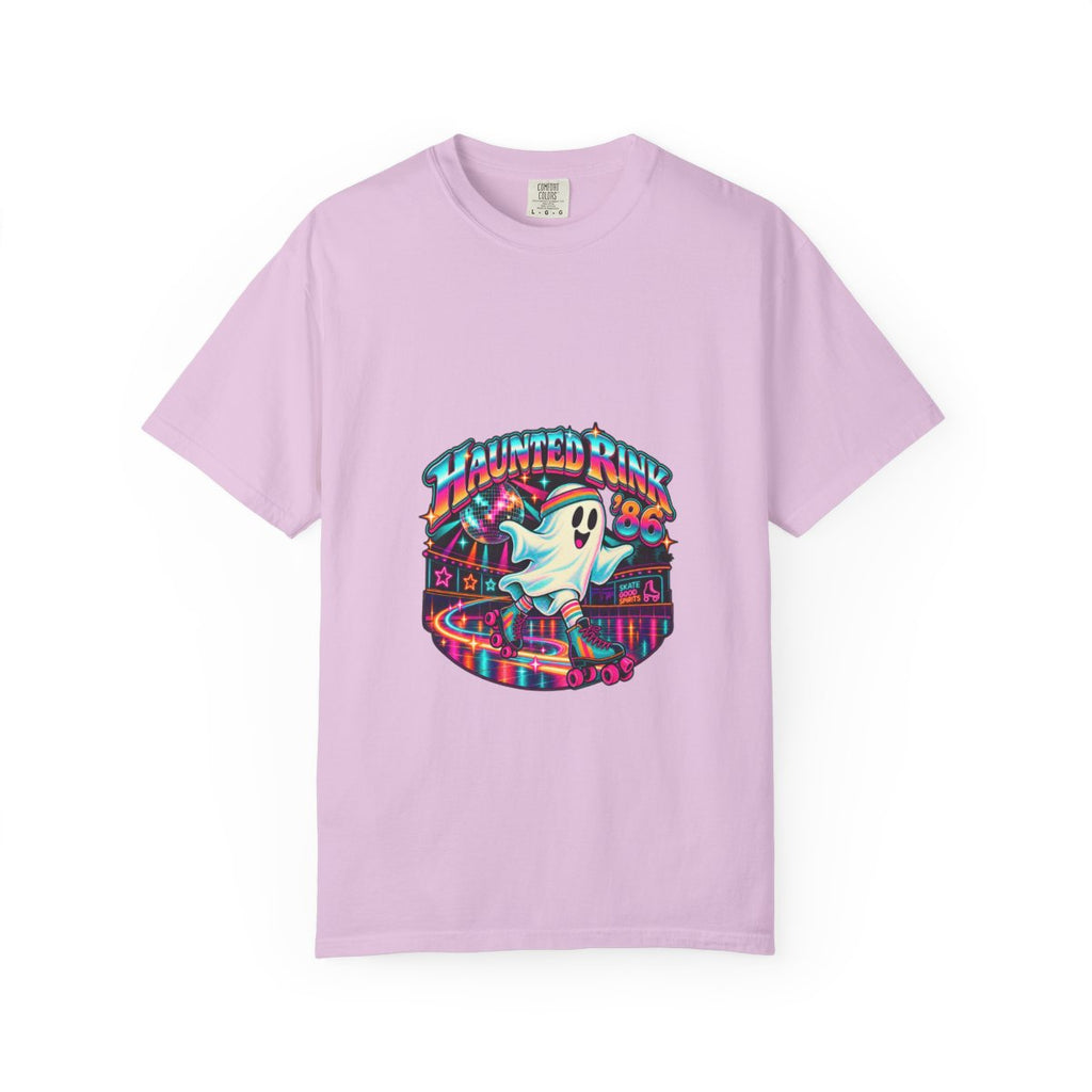 Haunted Rink '86 Retro Halloween T-Shirt | Ghost Roller Skating 80s Neon Rink Graphic Tee, Disco Skate Gift