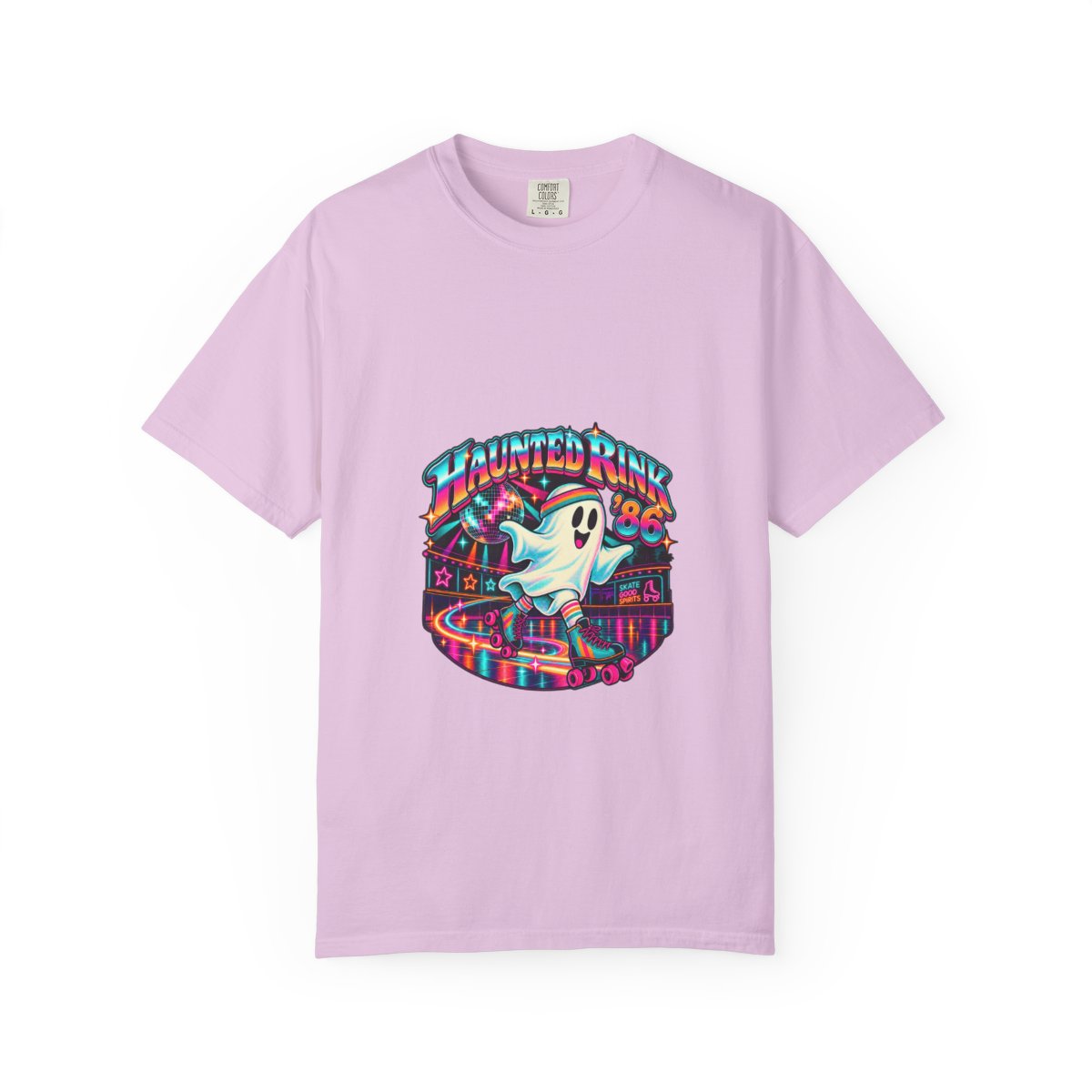 Haunted Rink '86 Retro Halloween T-Shirt | Ghost Roller Skating 80s Neon Rink Graphic Tee, Disco Skate Gift