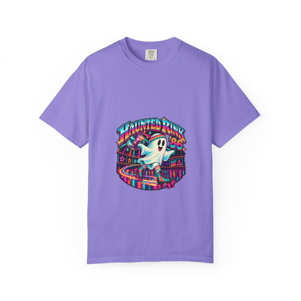 Haunted Rink '86 Retro Halloween T-Shirt | Ghost Roller Skating 80s Neon Rink Graphic Tee, Disco Skate Gift