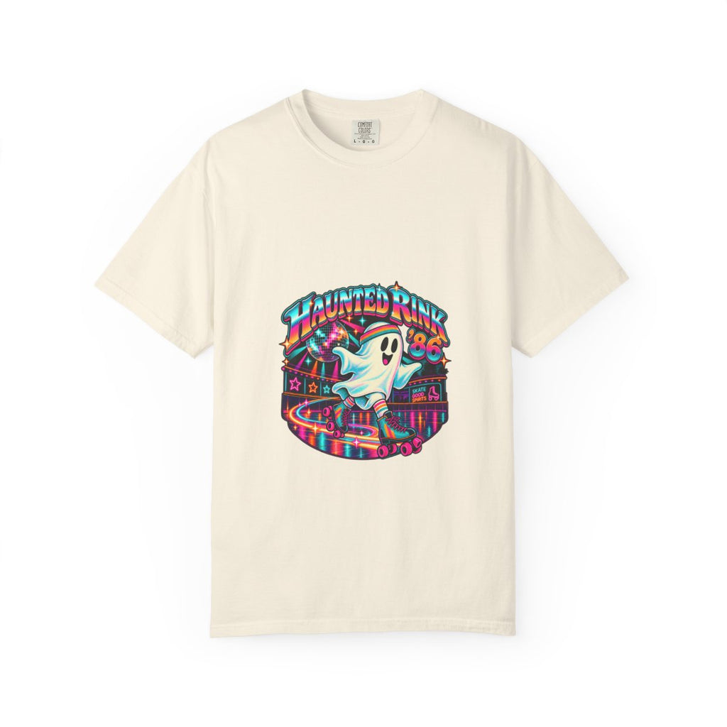 Haunted Rink '86 Retro Halloween T-Shirt | Ghost Roller Skating 80s Neon Rink Graphic Tee, Disco Skate Gift