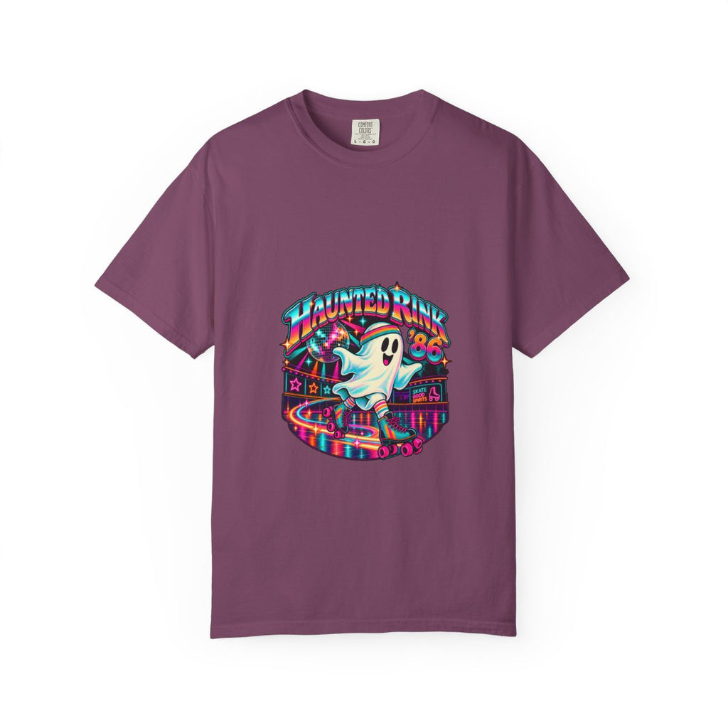 Haunted Rink '86 Retro Halloween T-Shirt | Ghost Roller Skating 80s Neon Rink Graphic Tee, Disco Skate Gift