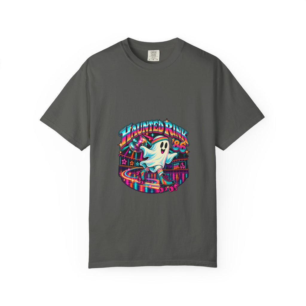 Haunted Rink '86 Retro Halloween T-Shirt | Ghost Roller Skating 80s Neon Rink Graphic Tee, Disco Skate Gift