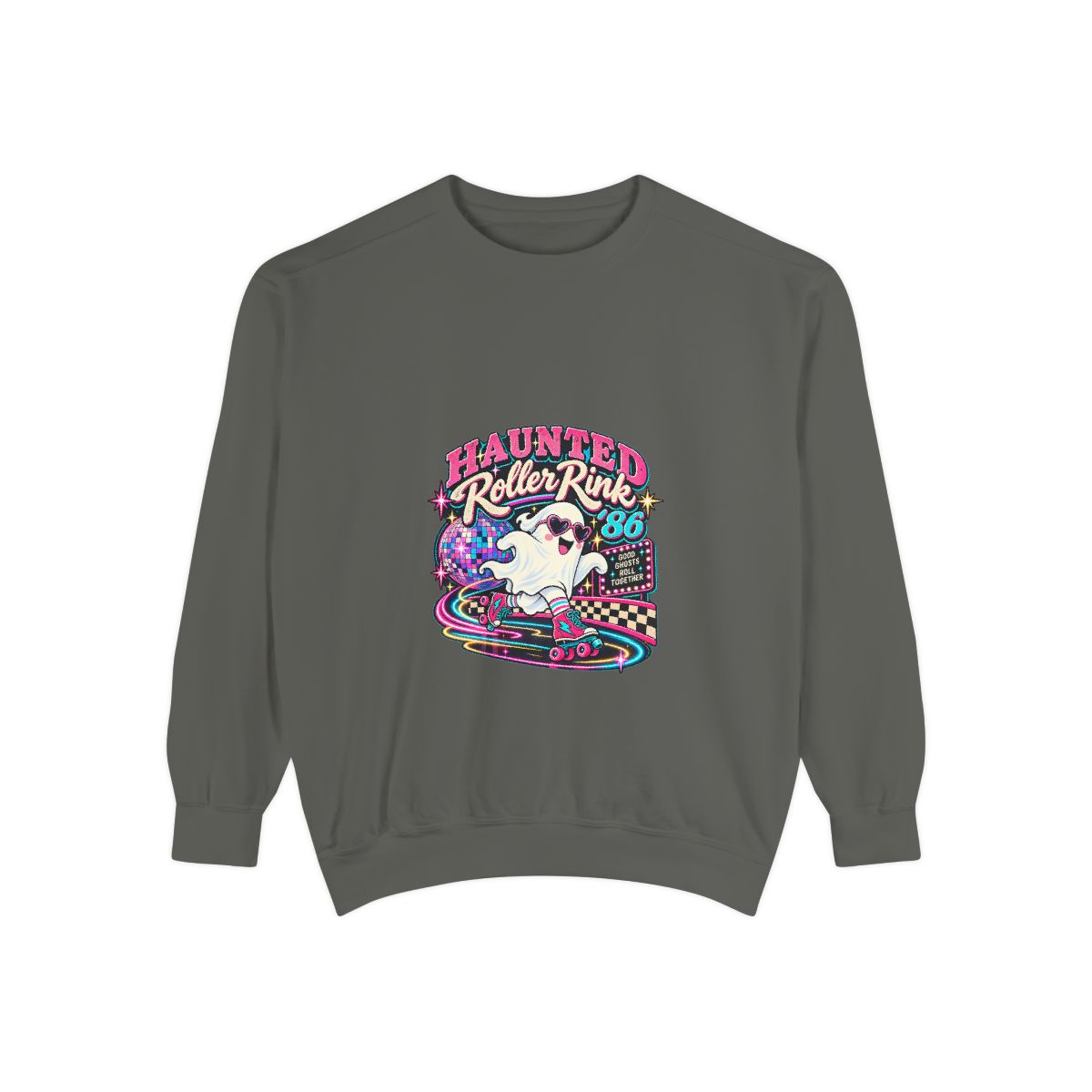 Haunted Roller Rink sweatshirt | Retro ghost roller skate graphic