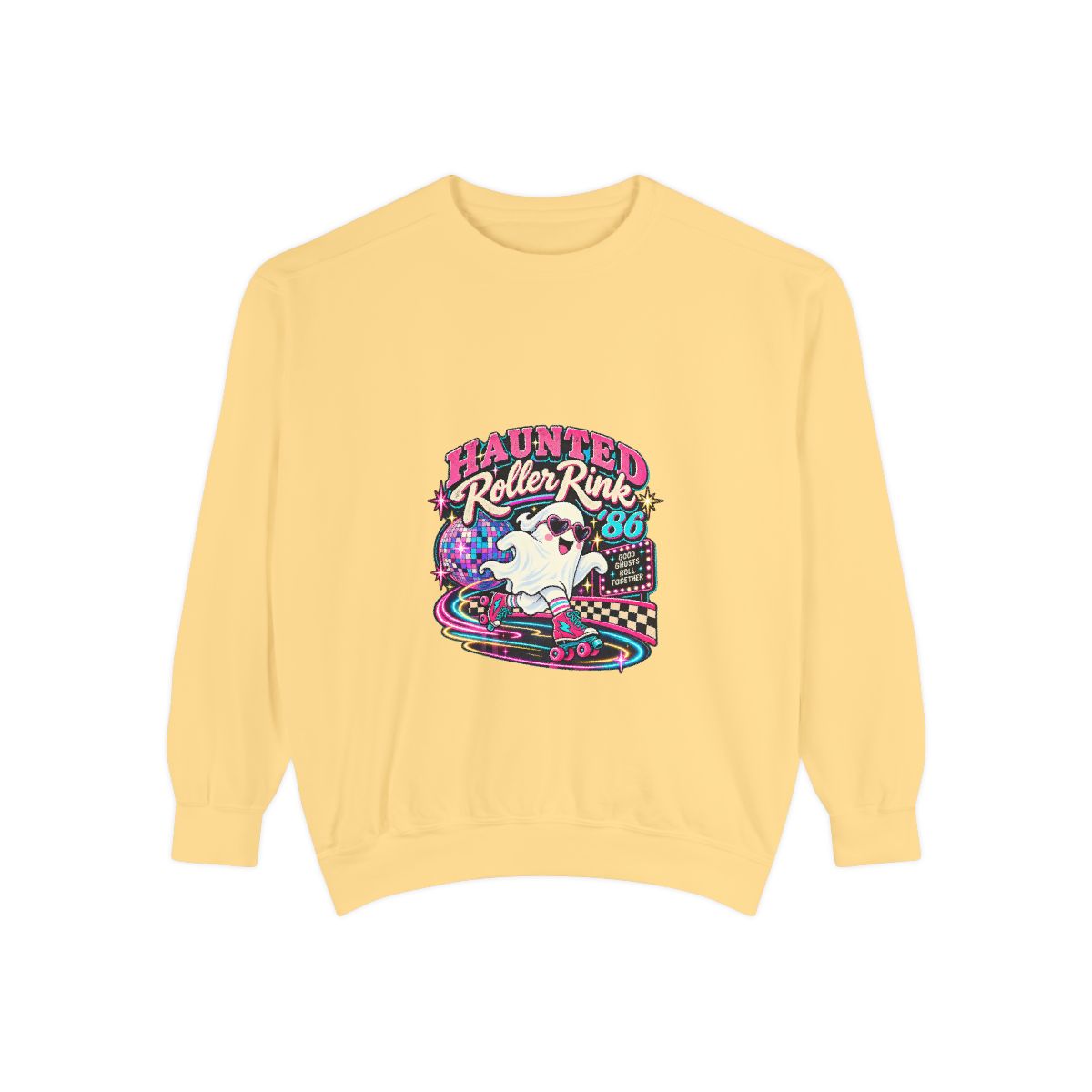 Haunted Roller Rink sweatshirt | Retro ghost roller skate graphic