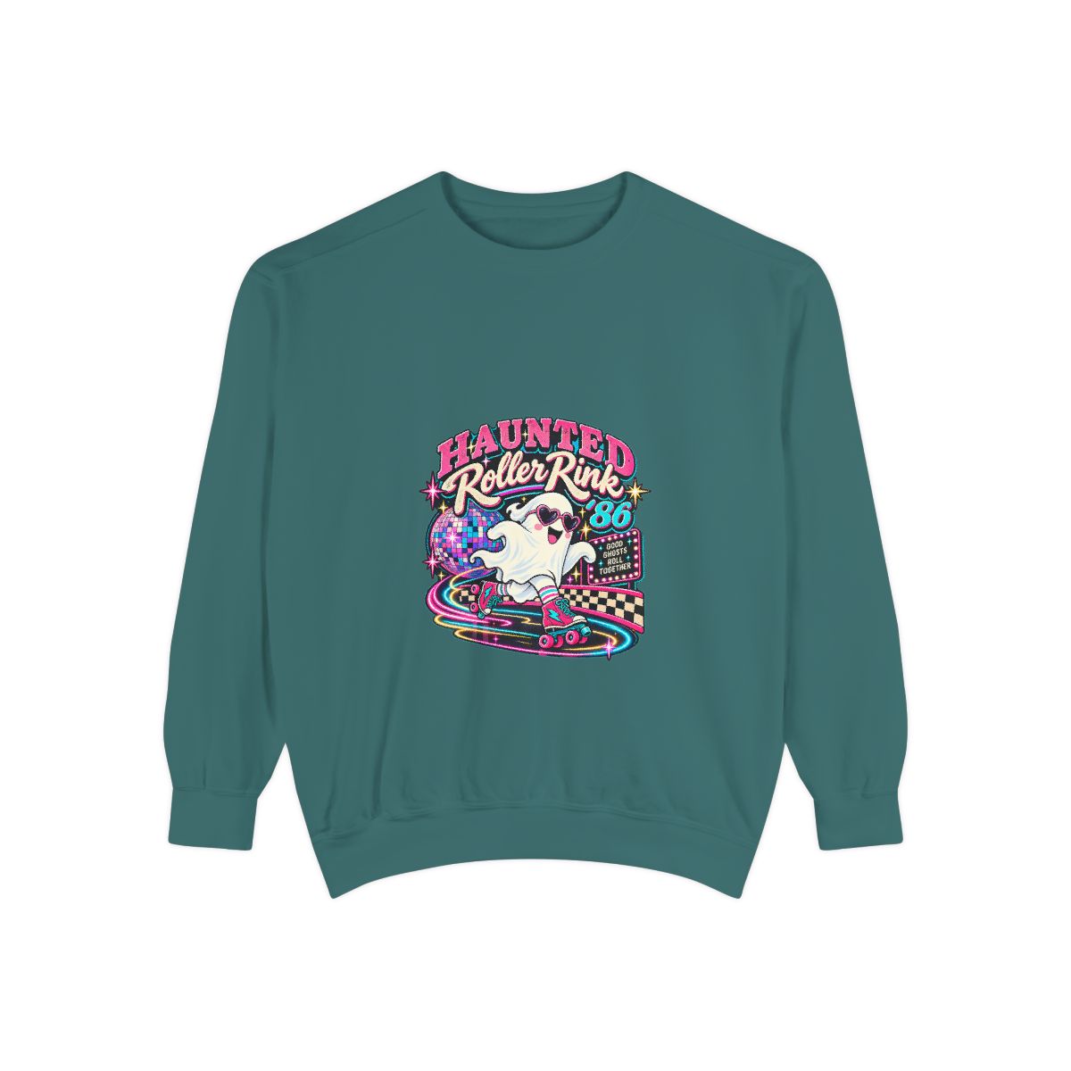 Haunted Roller Rink sweatshirt | Retro ghost roller skate graphic