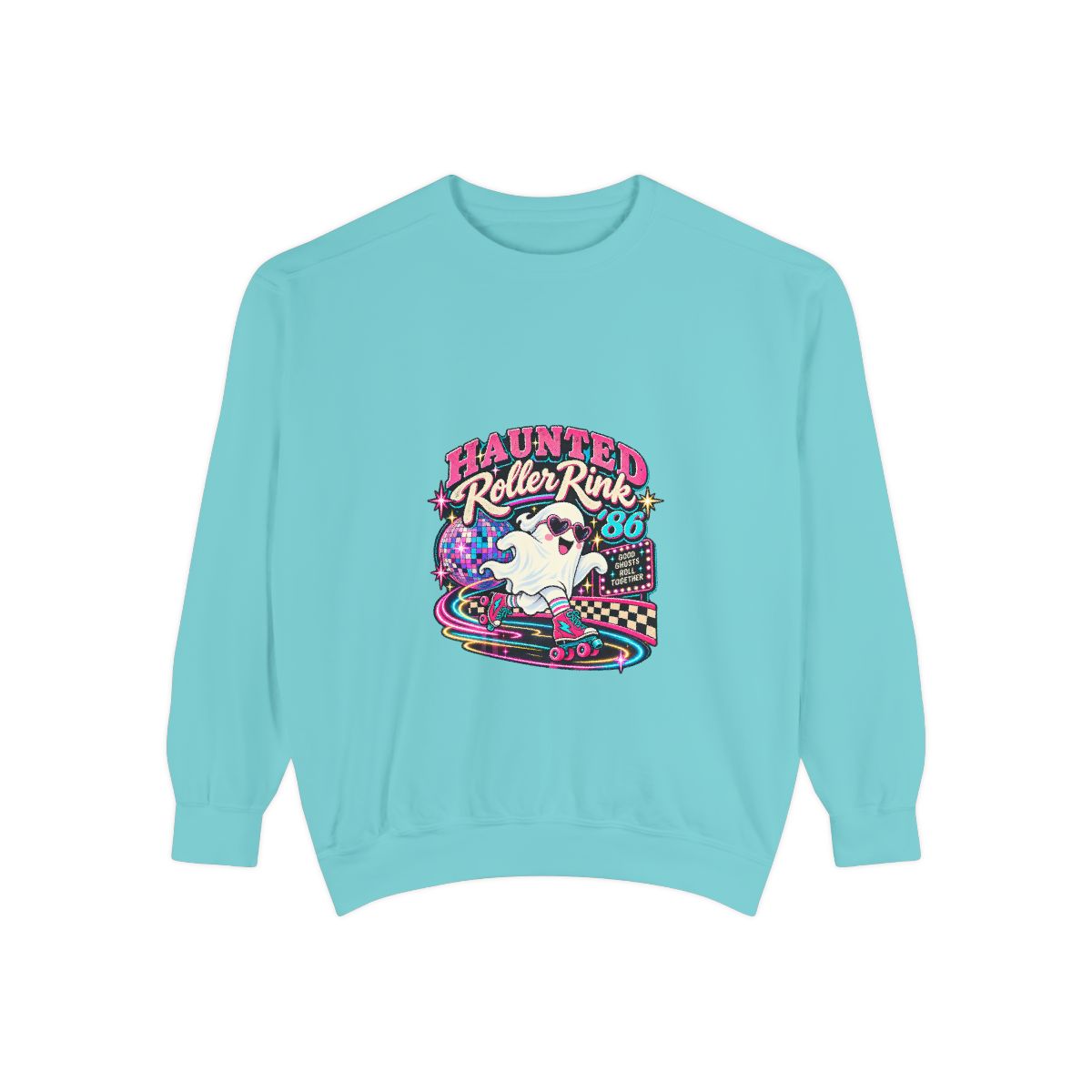 Haunted Roller Rink sweatshirt | Retro ghost roller skate graphic