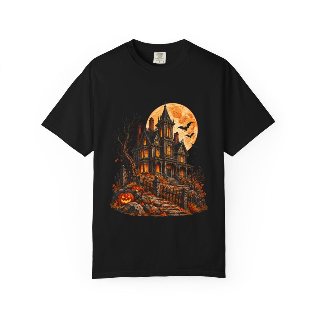 Haunted Victorian House T-shirt | Halloween Haunted Mansion Illustration