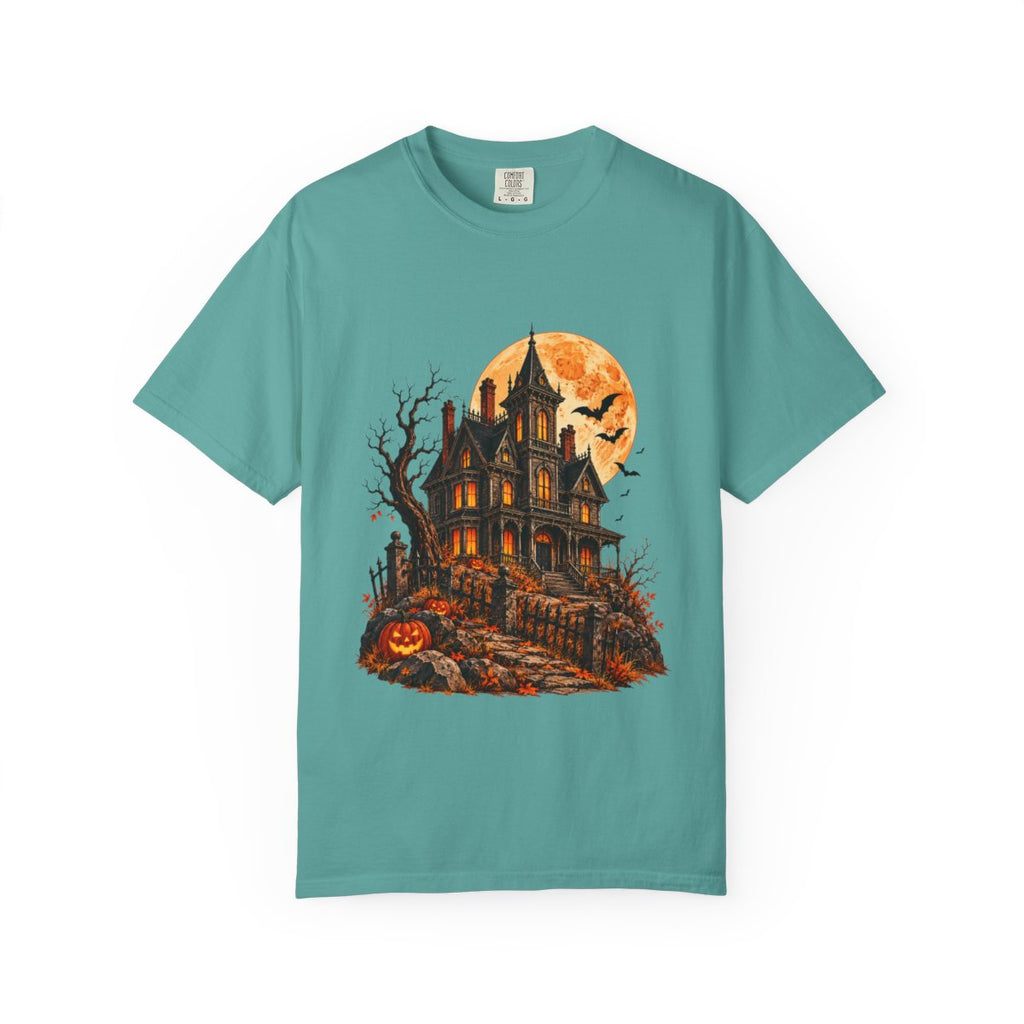 Haunted Victorian House T-shirt | Halloween Haunted Mansion Illustration