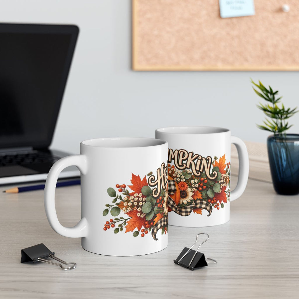 Hello Pumpkin Mug | Fall Floral Autumn Coffee Cup