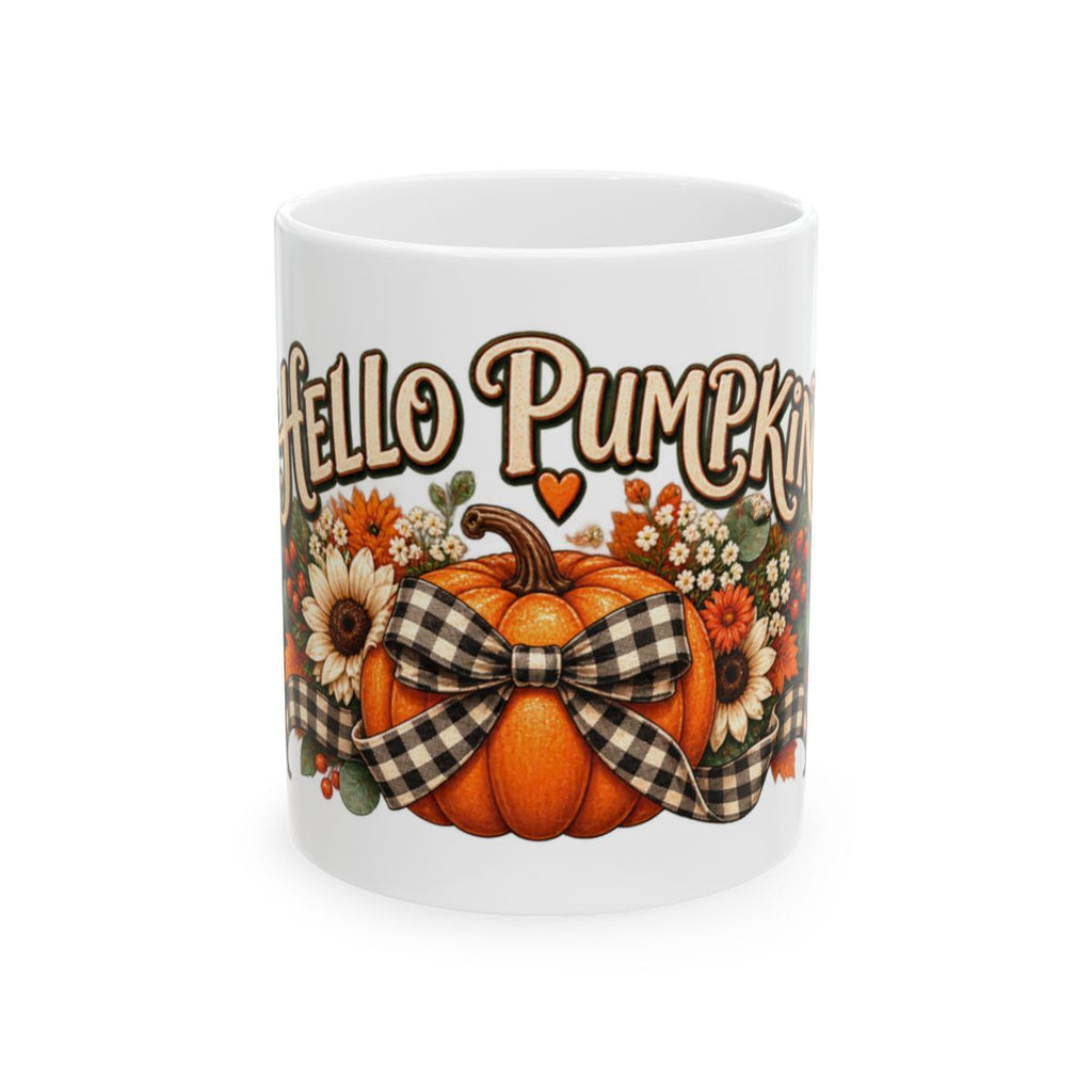 Hello Pumpkin Mug | Fall Floral Autumn Coffee Cup