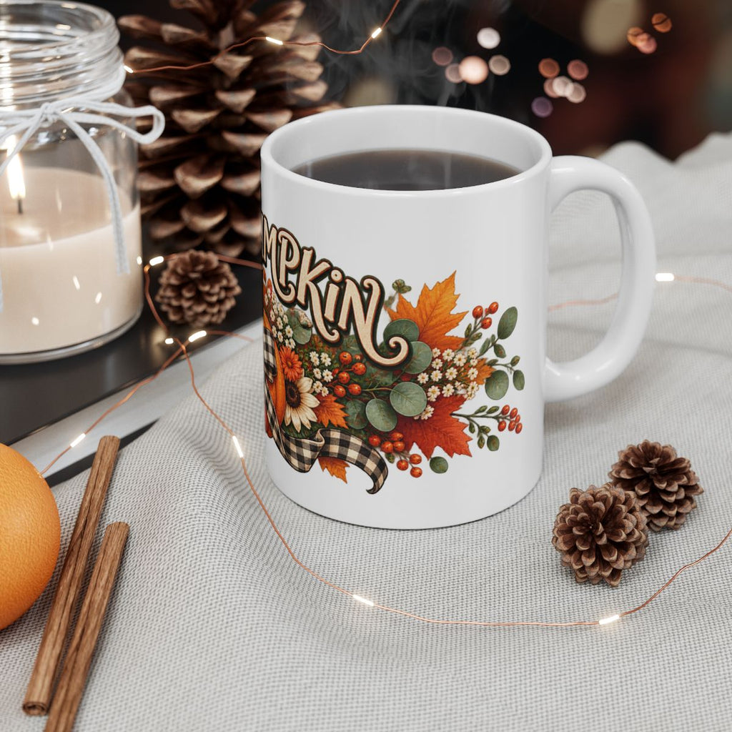 Hello Pumpkin Mug | Fall Floral Autumn Coffee Cup