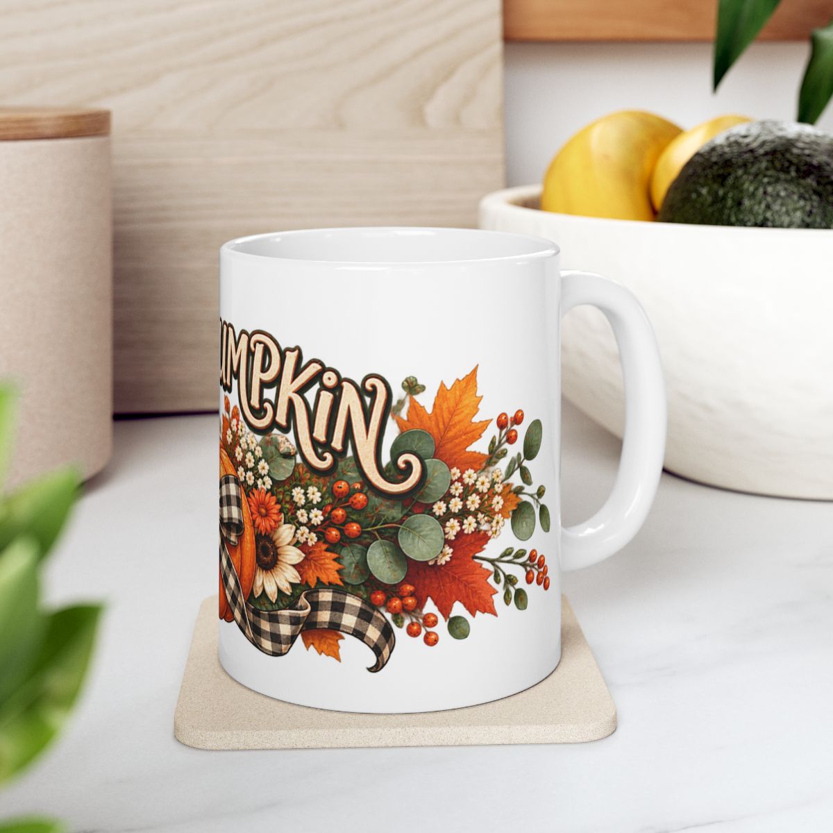 Hello Pumpkin Mug | Fall Floral Autumn Coffee Cup