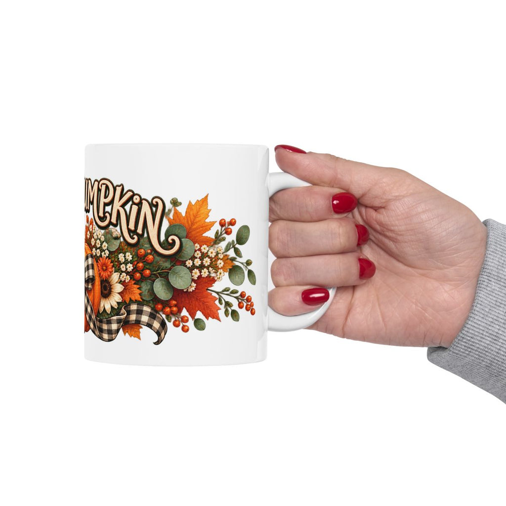 Hello Pumpkin Mug | Fall Floral Autumn Coffee Cup