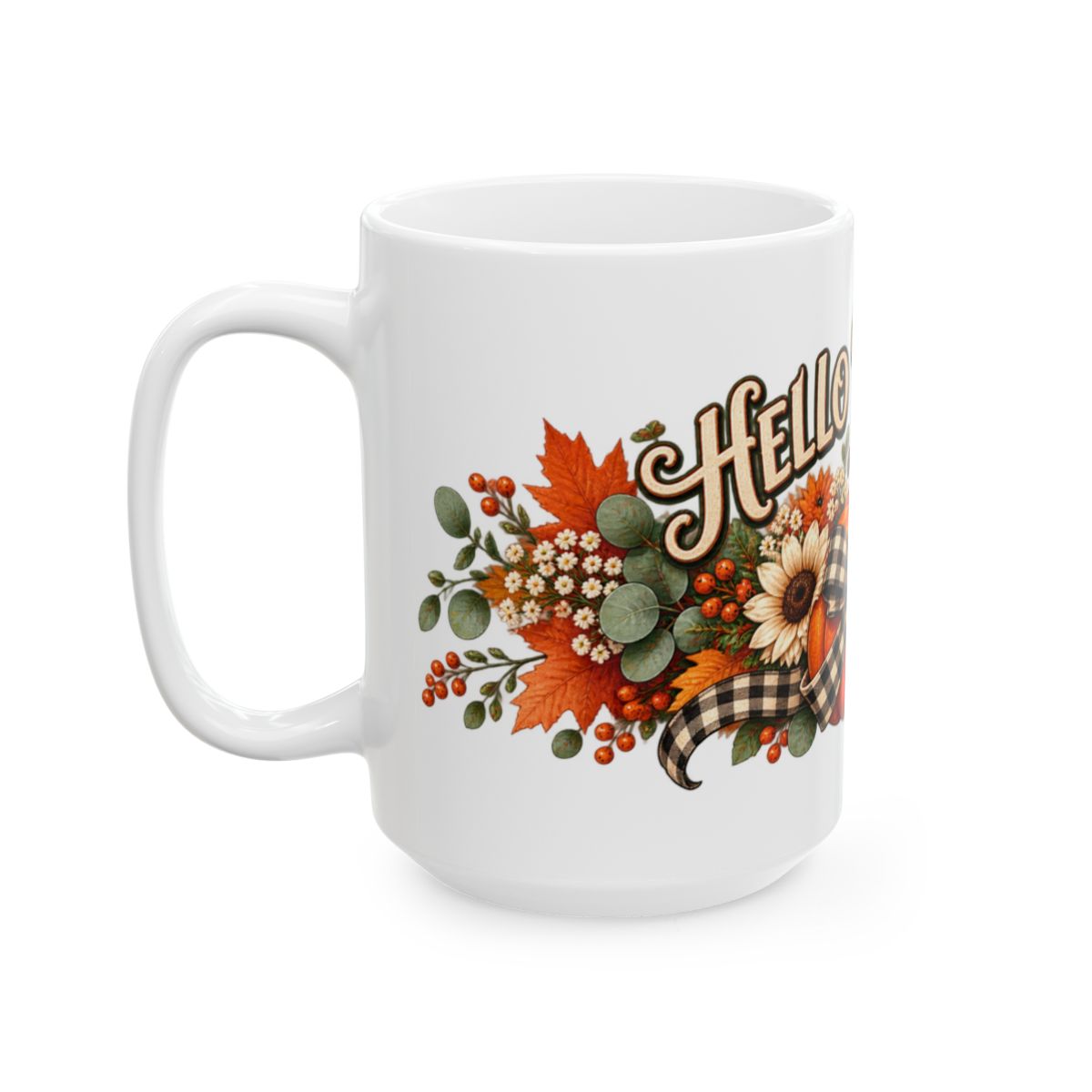 Hello Pumpkin Mug | Fall Floral Autumn Coffee Cup