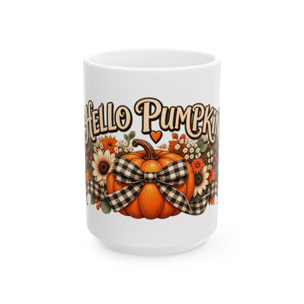 Hello Pumpkin Mug | Fall Floral Autumn Coffee Cup