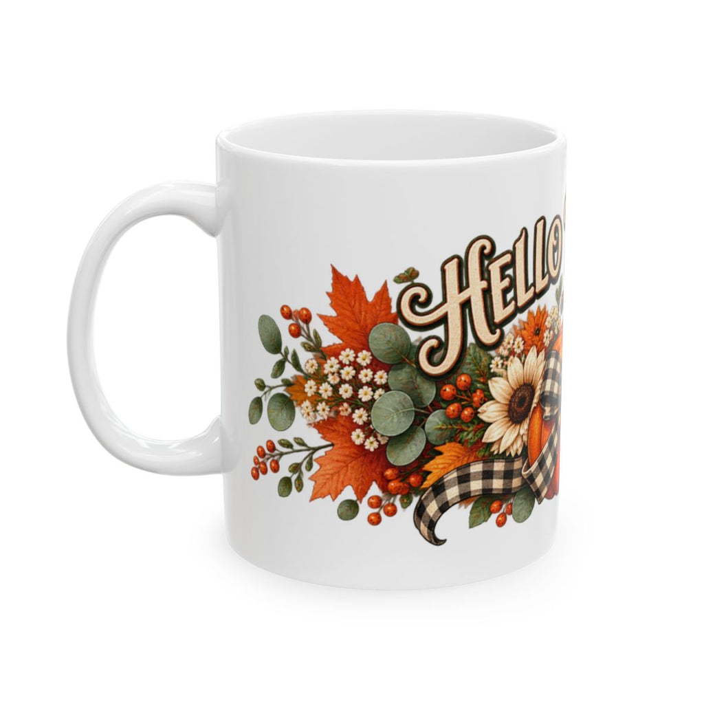 Hello Pumpkin Mug | Fall Floral Autumn Coffee Cup