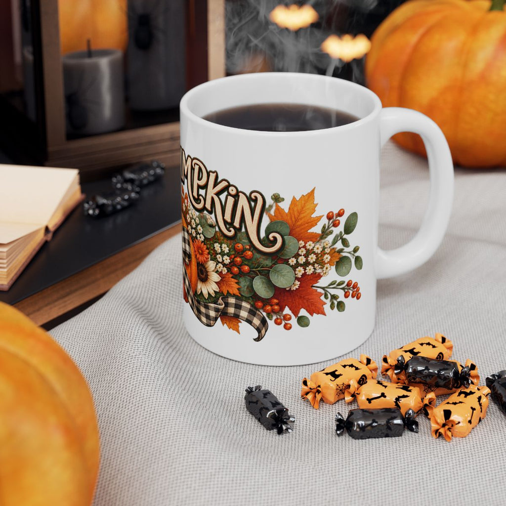 Hello Pumpkin Mug | Fall Floral Autumn Coffee Cup